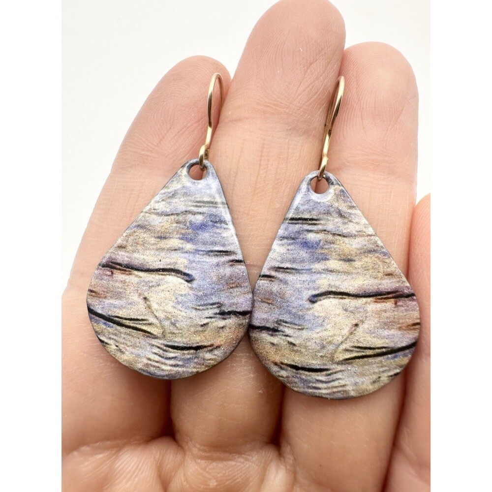 14k Gold Filled Reversible Metal Leaf Earrings